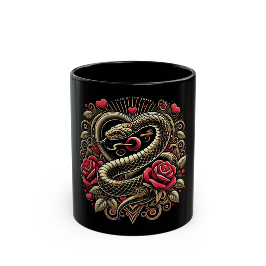 Year of the Snake 11oz Mug – Durable Black Ceramic Zodiac Drinkware
