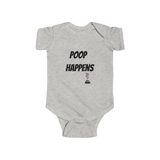 Funny Baby Onesie – “Poop Happens” Infant Bodysuit, Cute Newborn Gift