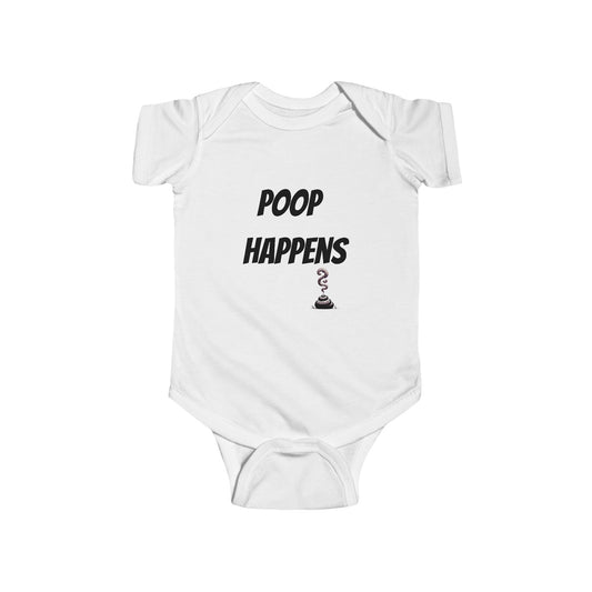 Funny Baby Onesie – “Poop Happens” Infant Bodysuit, Cute Newborn Gift