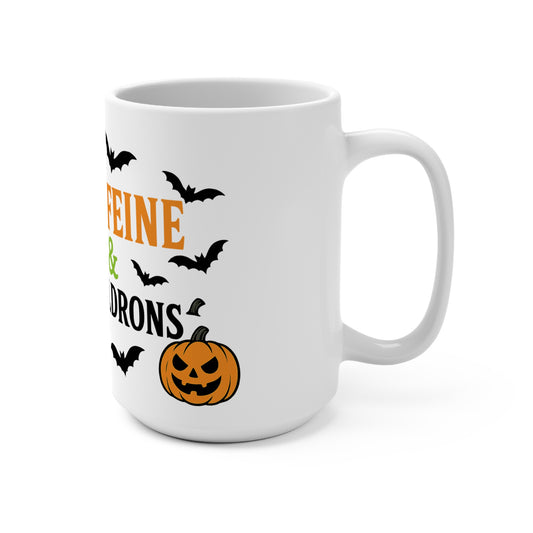Caffeine & Cauldrons Halloween Mug | Sassy Witch Coffee Cup, Spooky Season Drinkware