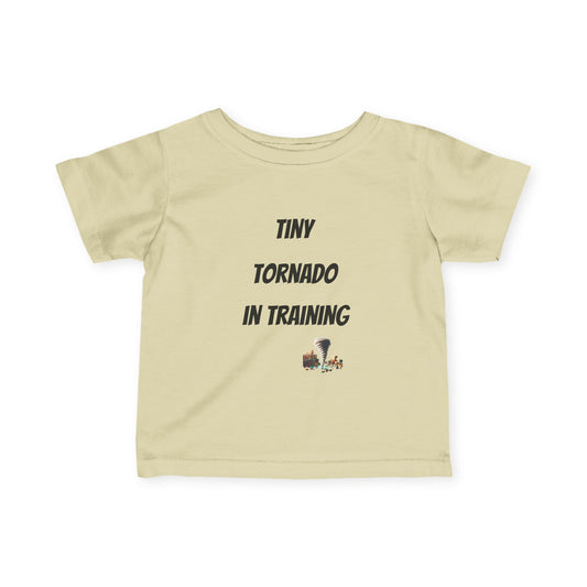 Tiny Tornado in Training Infant Tee - Cute Baby Shirt, Baby Shower Gift, Toddler Apparel, Funny Baby Clothes, Kids Gift