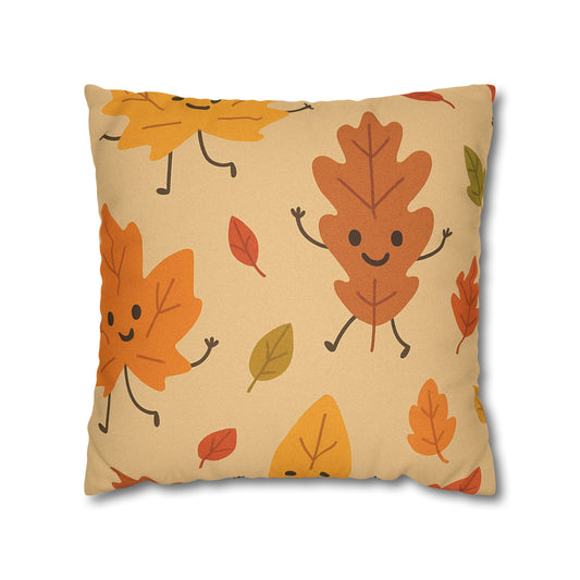 Cozy Autumn Pillow | Leaf Print Cushion Cover, Seasonal Home Accent, Thanksgiving Gift