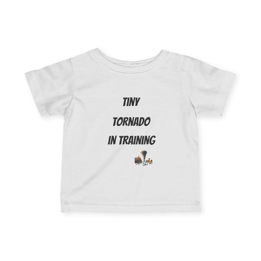 Tiny Tornado in Training Infant Tee - Cute Baby Shirt, Baby Shower Gift, Toddler Apparel, Funny Baby Clothes, Kids Gift