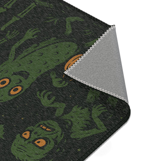 Spooky Pickle Monster Rug Halloween Area Carpet for Creepy-Cute Vibes & Haunted Decor!